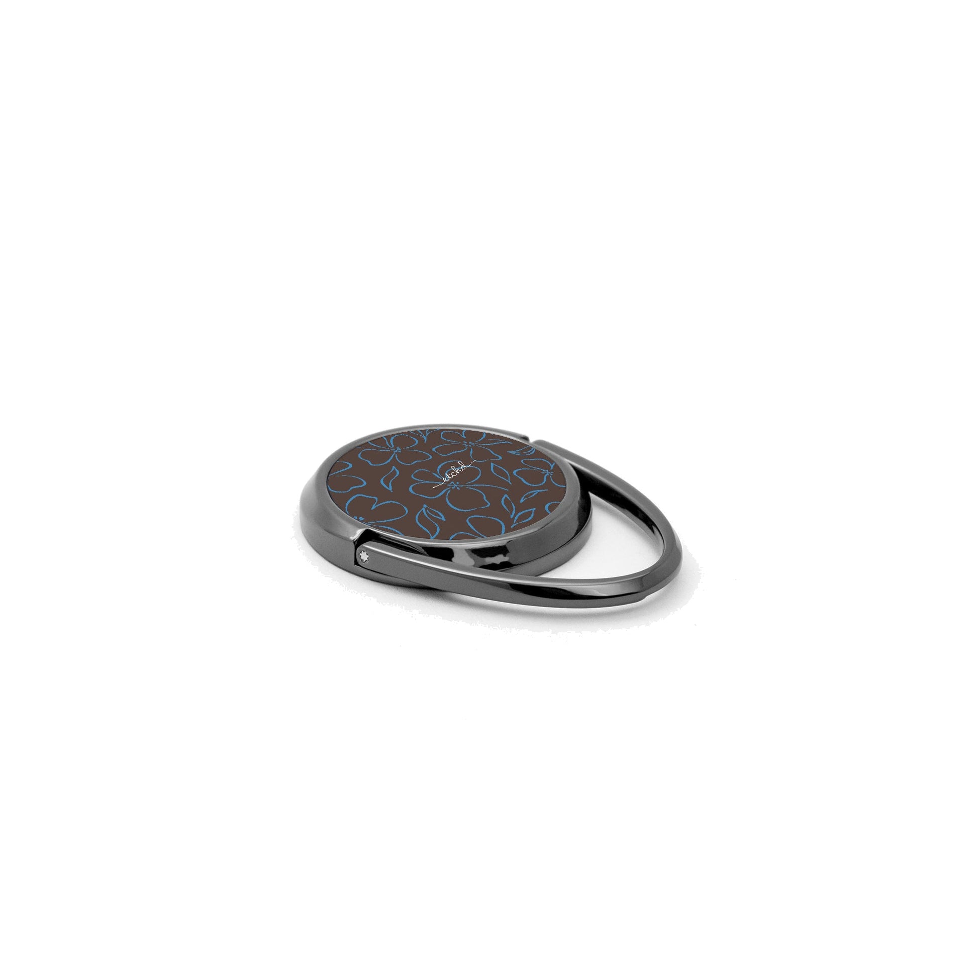 Espresso & Cerulean Floral Phone Ring Holder by etchd, view 2