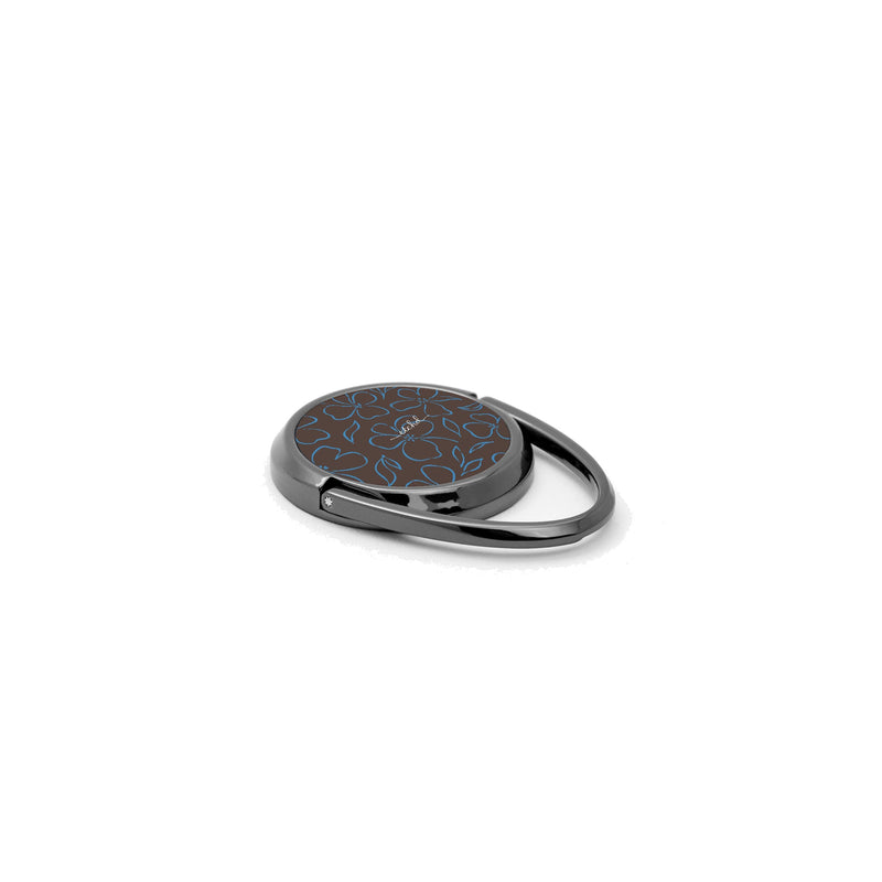 Espresso & Cerulean Floral Ring Handyhalterung-zoom-