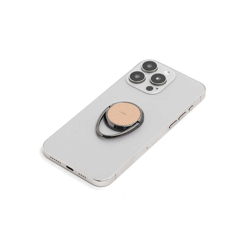 Terracotta & Cream Striped Phone Ring Holder-zoom-