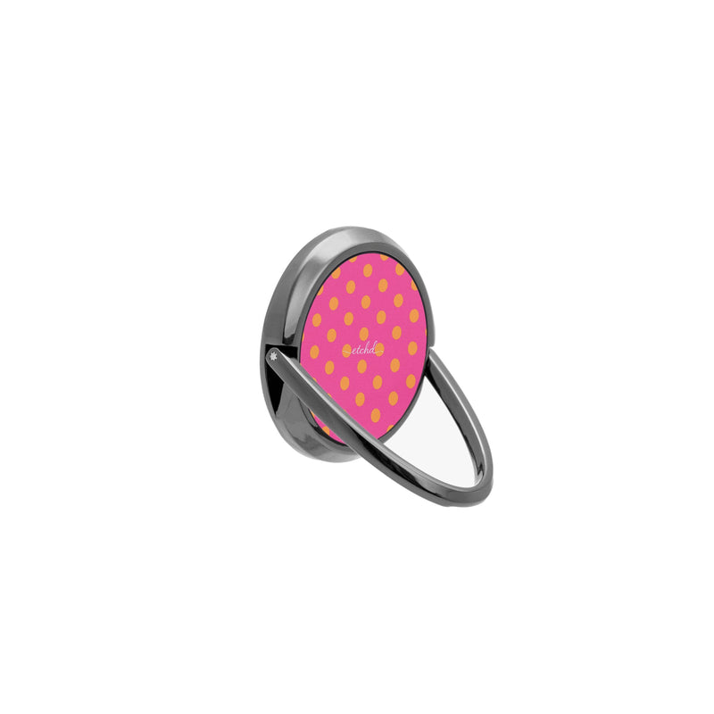 Orange And Pink Polka Dot Phone Ring Holder-zoom-