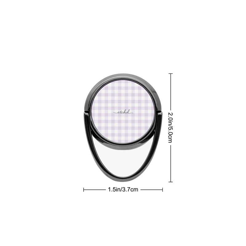Lilac & White Gingham Anneau de maintien téléphone-zoom-