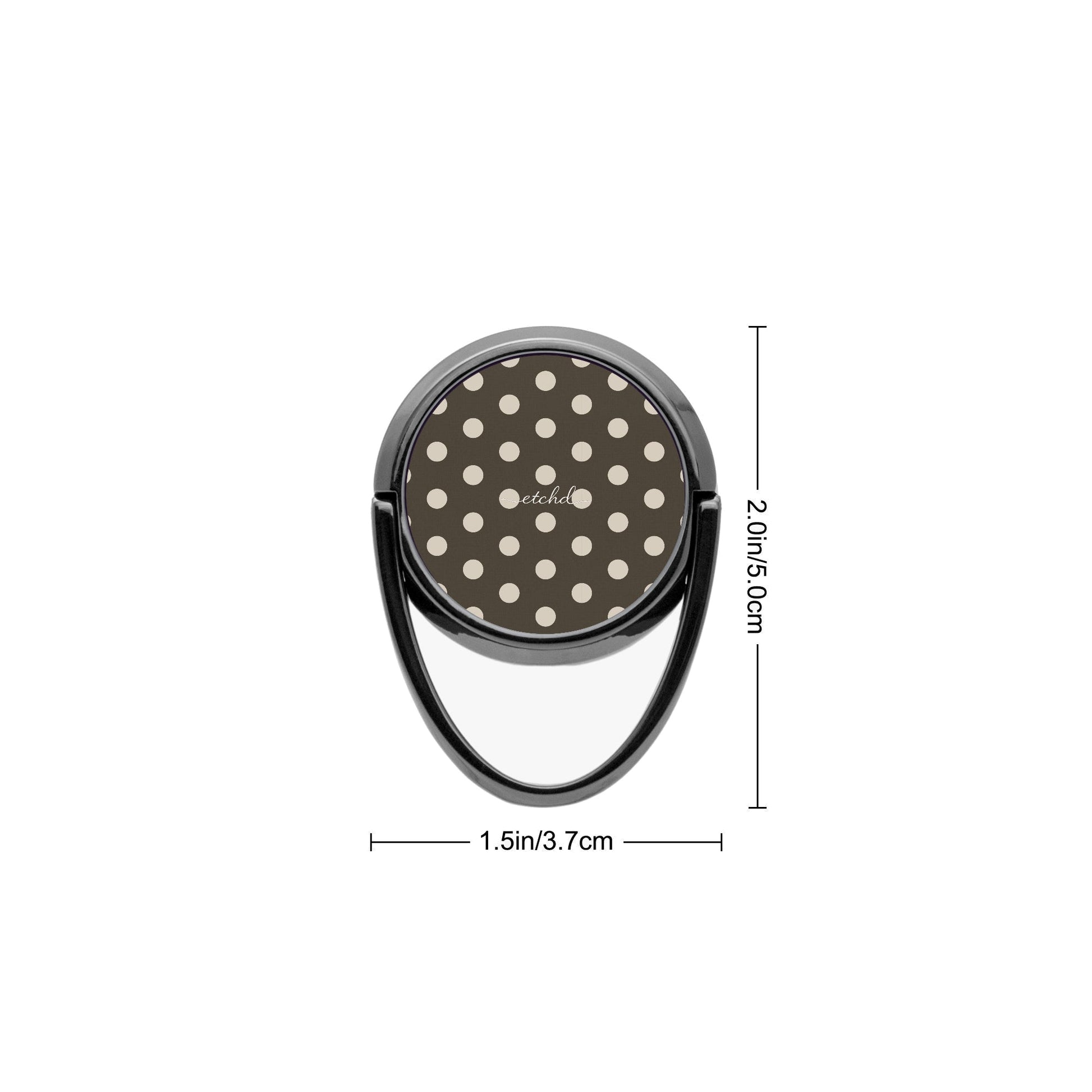 Cream & Brown Polka Dot Phone Ring Holder by etchd, view 3