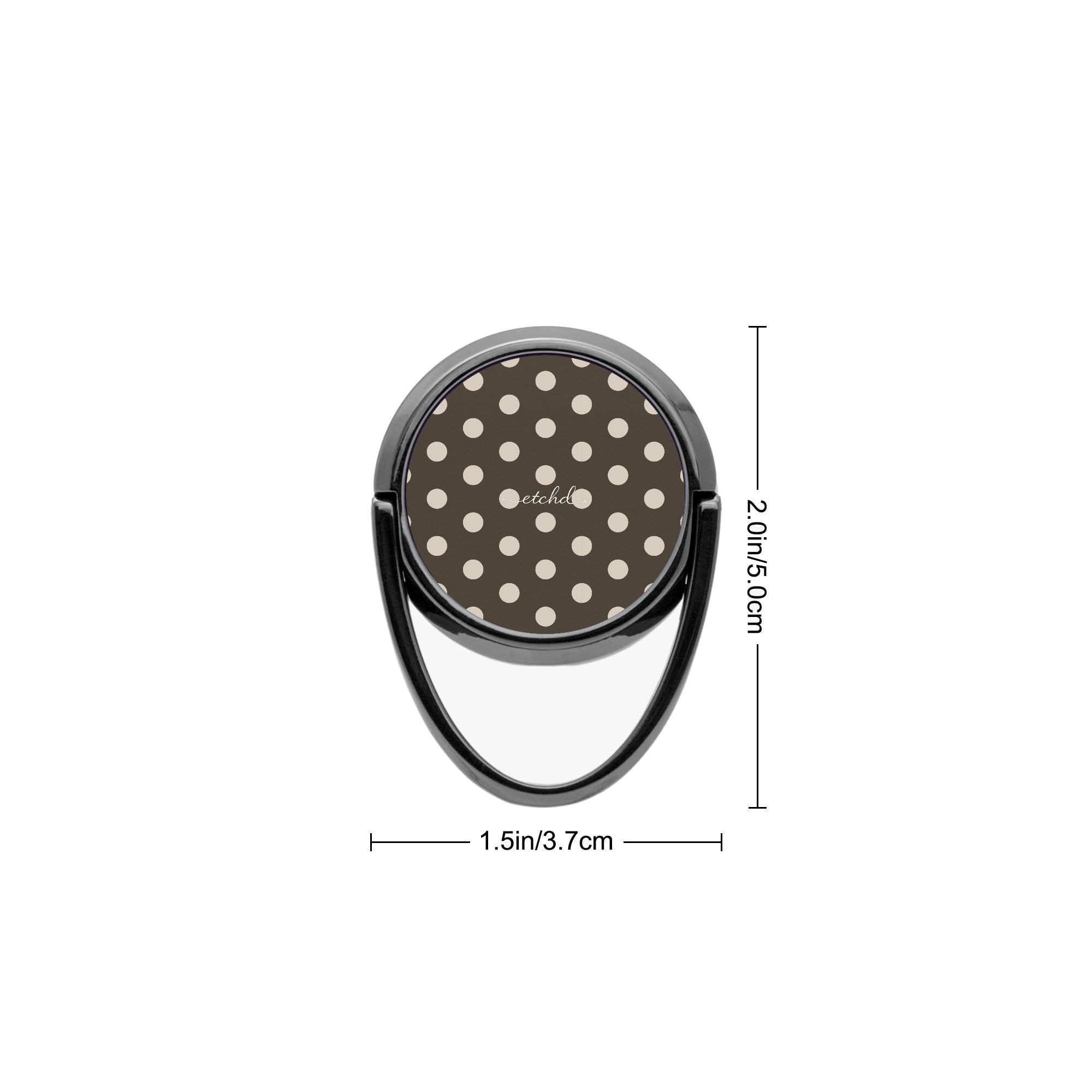 Cream & Brown Polka Dot Phone Ring Holder by etchd, view 3