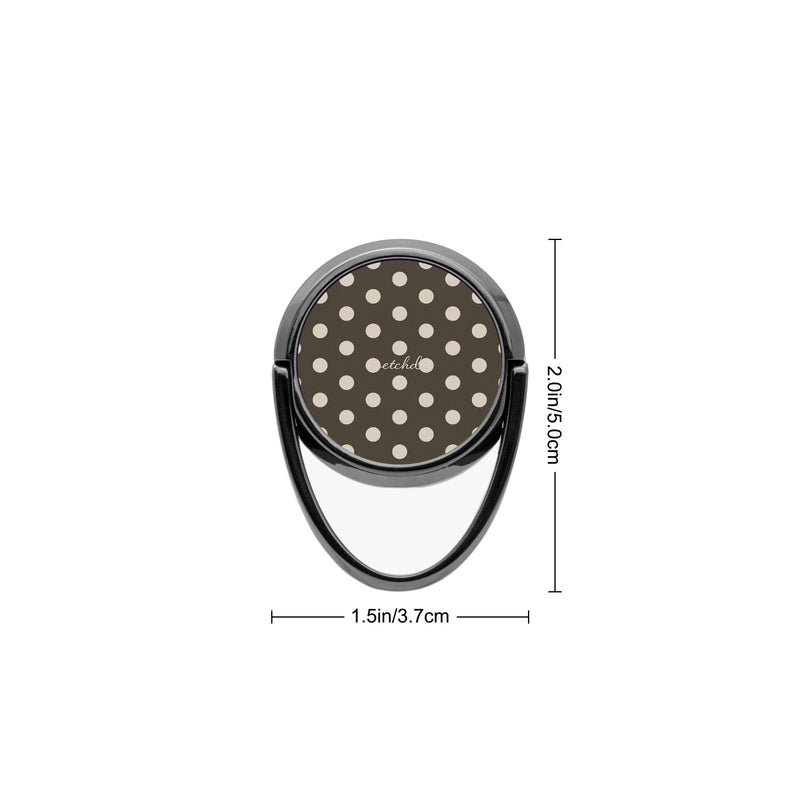 Cream & Brown Polka Dot Handy-Ring-Halterung-zoom-