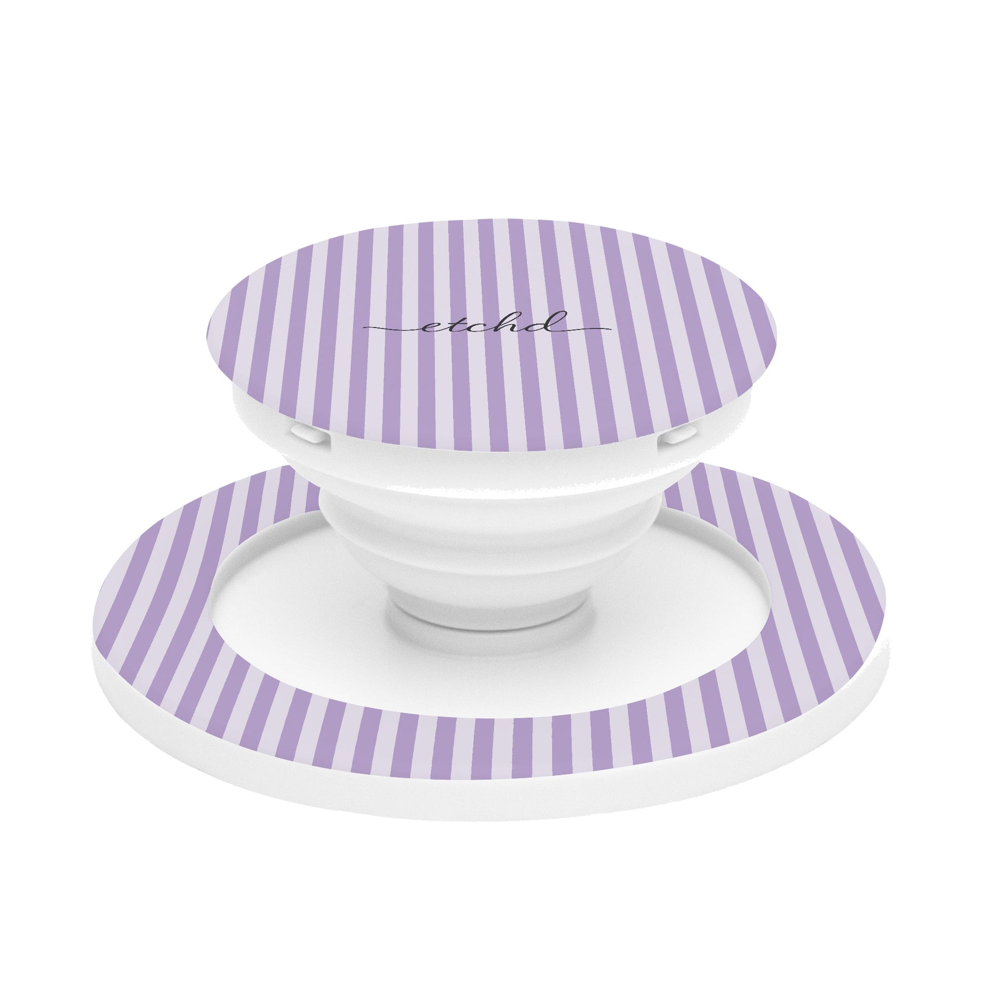 Lilac & Cream Striped Phone Grip And Stand by etchd