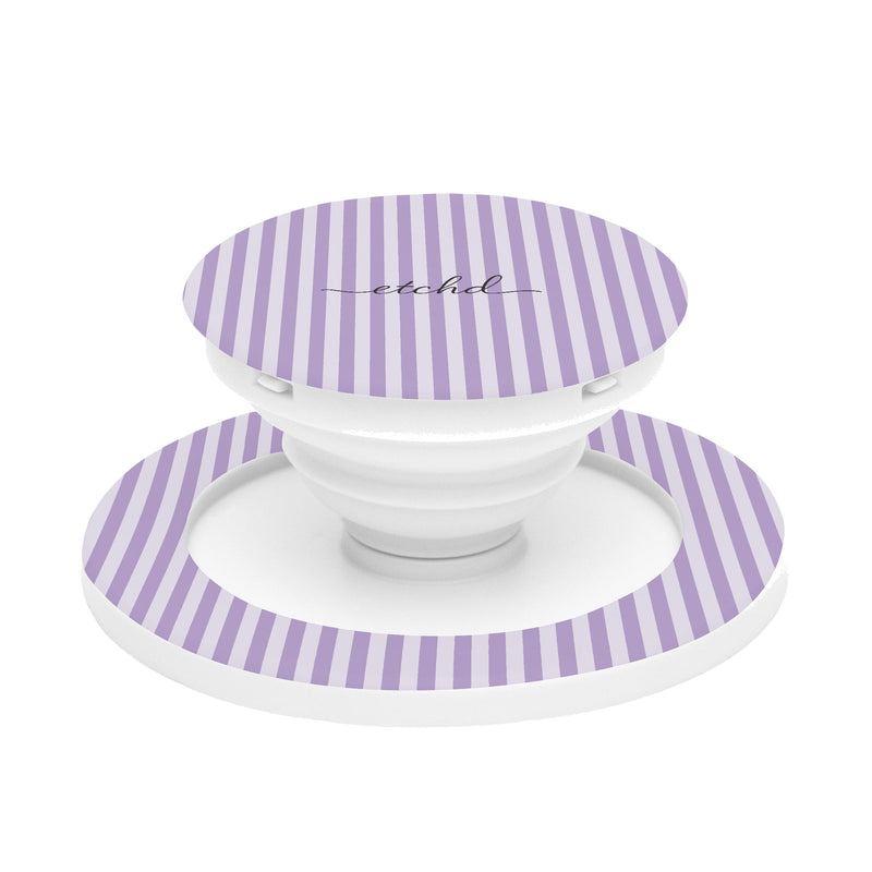 Lilac & Cream Striped Phone Grip And Stand-zoom-