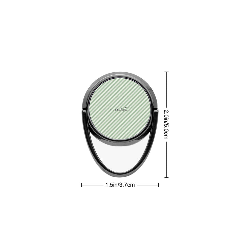 Sage & Cream Striped Diagonal Phone Ring Holder-zoom-