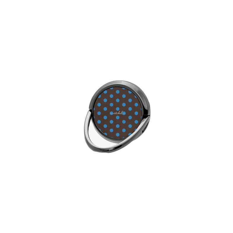 Cerulean And Espresso Polka Dot Phone Ring Holder-zoom-