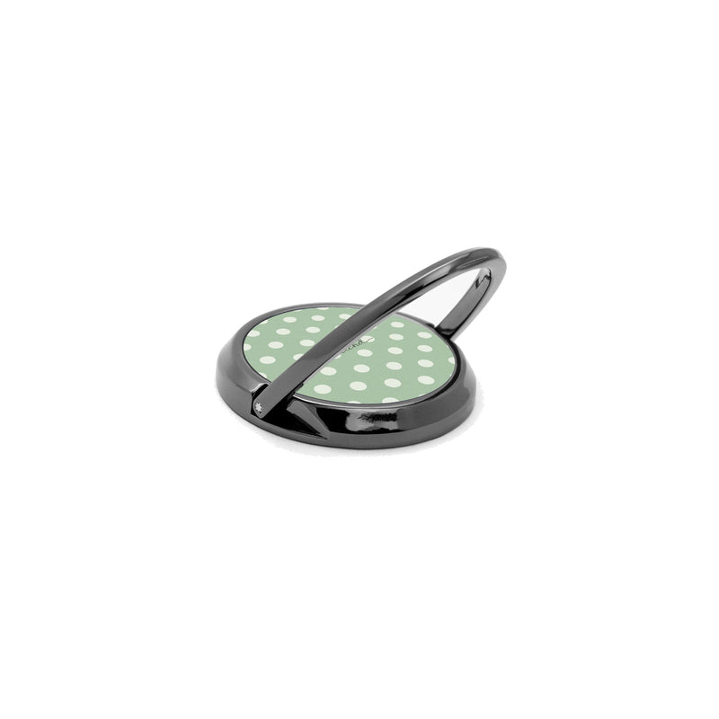 Cream & Sage Polka Dot Handy-Ring-Halterung-zoom-