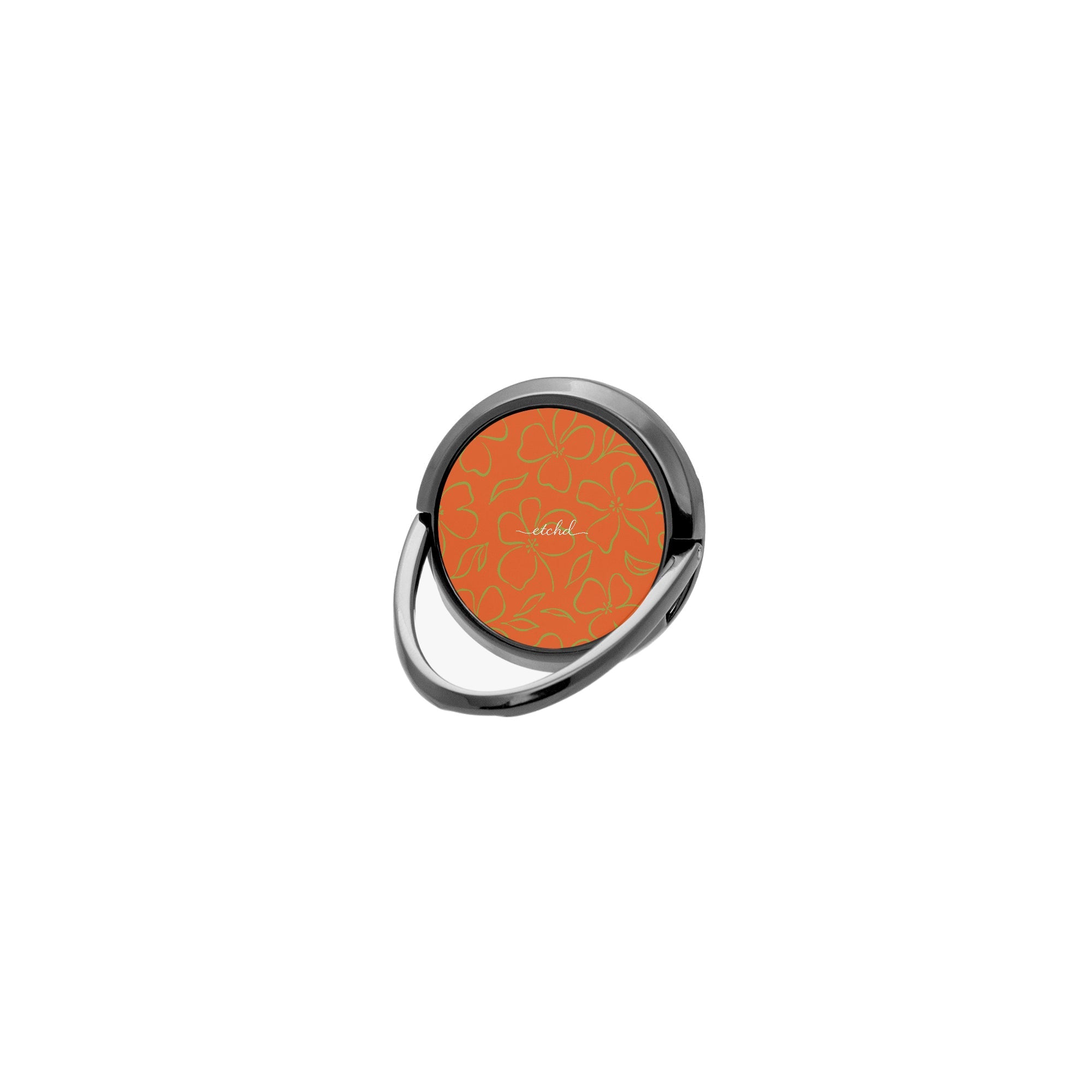 Persimmon & Wasabi Floral Phone Ring Holder by etchd