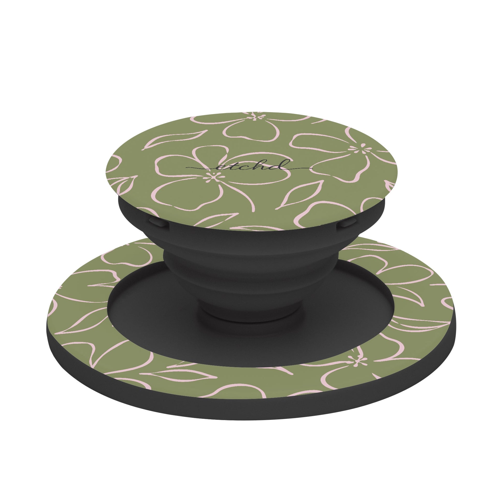 Green & Pink Floral Phone Grip And Stand by etchd, view 6