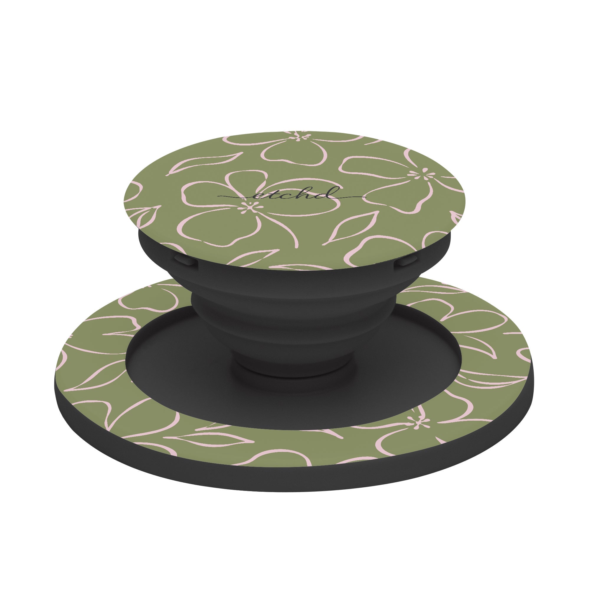 Green & Pink Floral Phone Grip And Stand by etchd, view 6