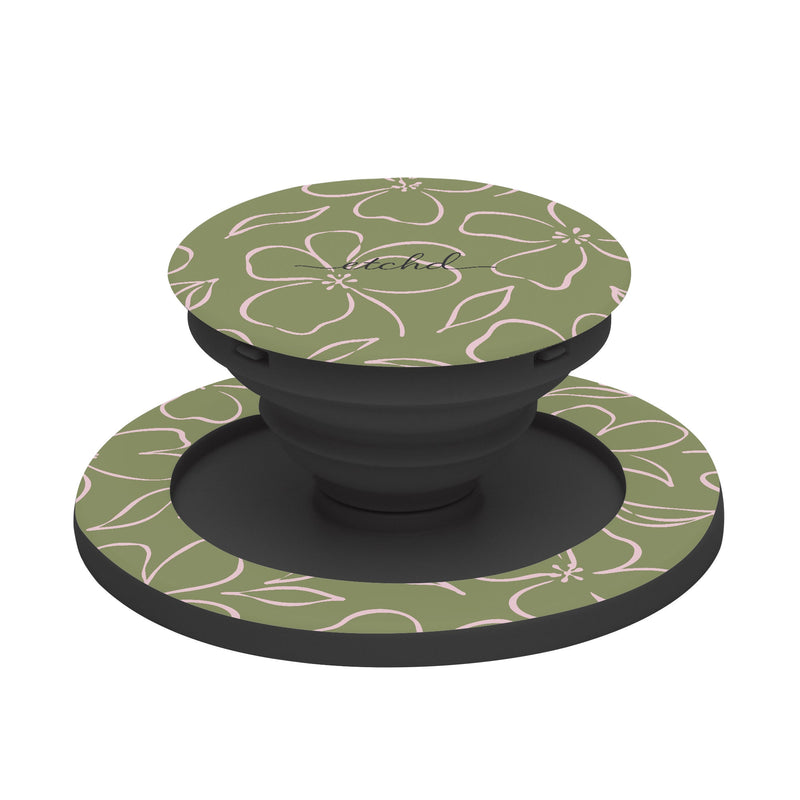 Green & Pink Floral Anneau de maintien et support-zoom-