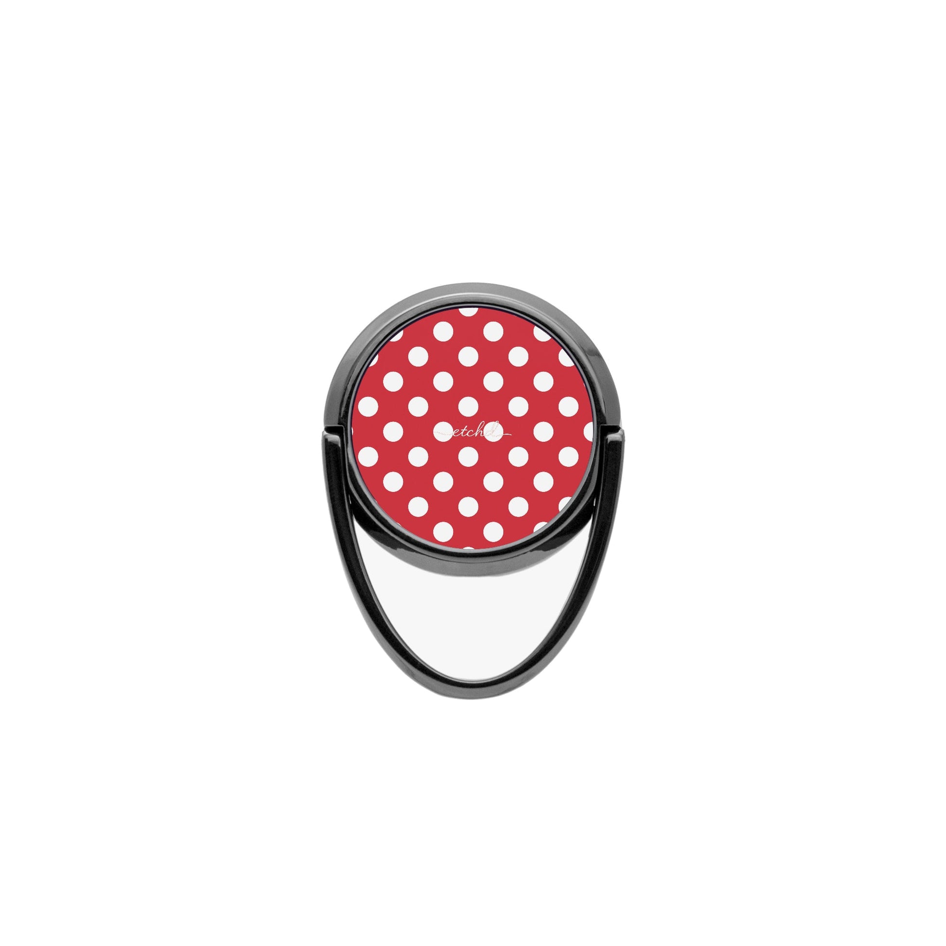 Classic Red Polka Dot Phone Ring Holder by etchd, view 4