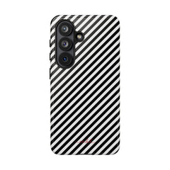 Black & White Striped Diagonal Phone Case by etchd, view 61