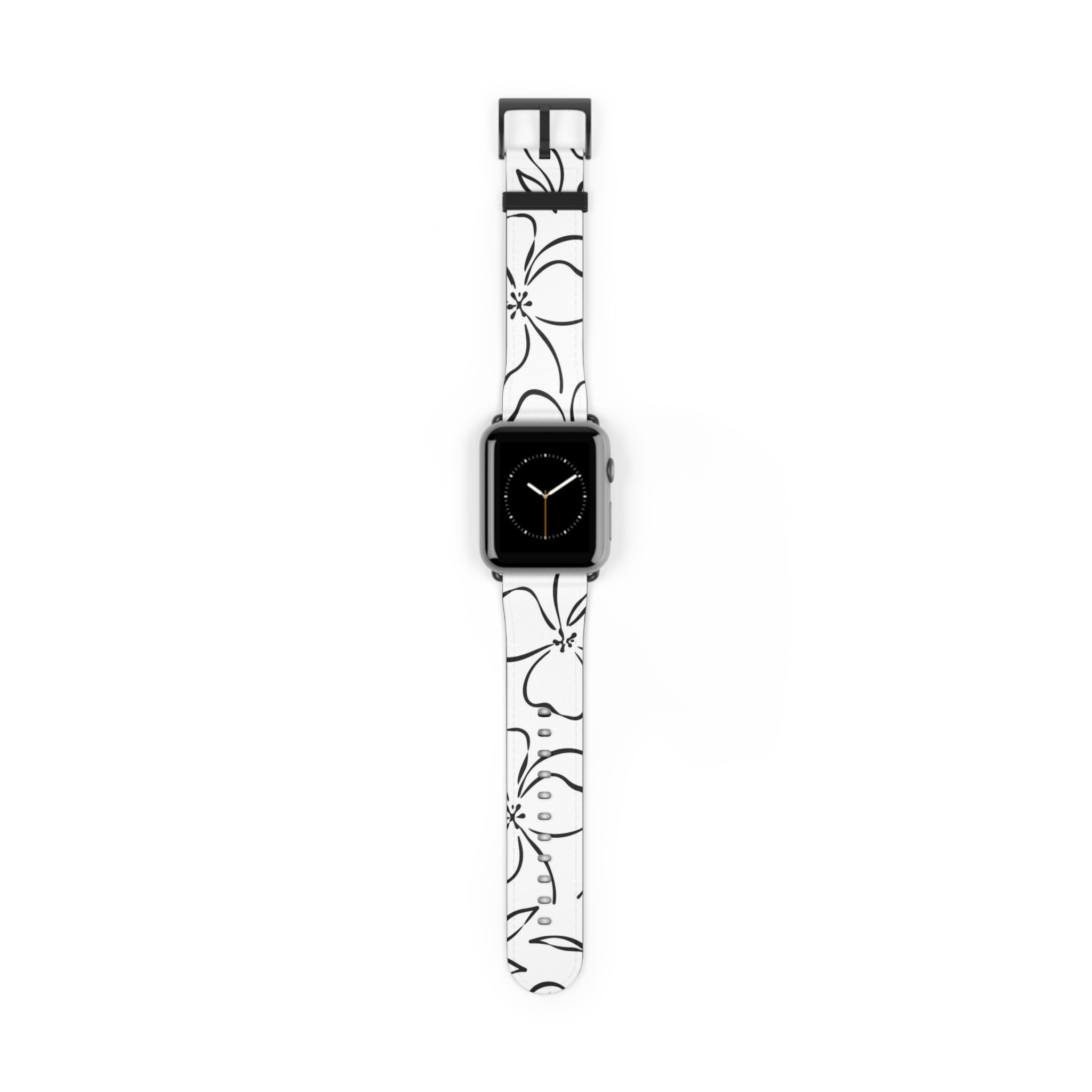 White & Black Floral Smartwatch Strap by etchd, view 2