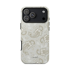 Beige Paisley Phone Case by etchd, view 36