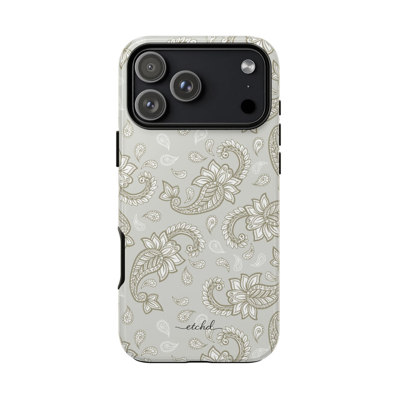 Beige Paisley Phone Case by etchd, view 36