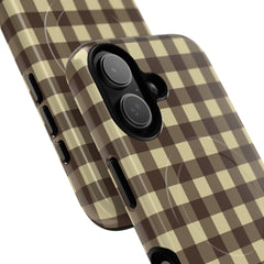 Butter & Brown Gingham Magnetic Phone Case by etchd, view 87