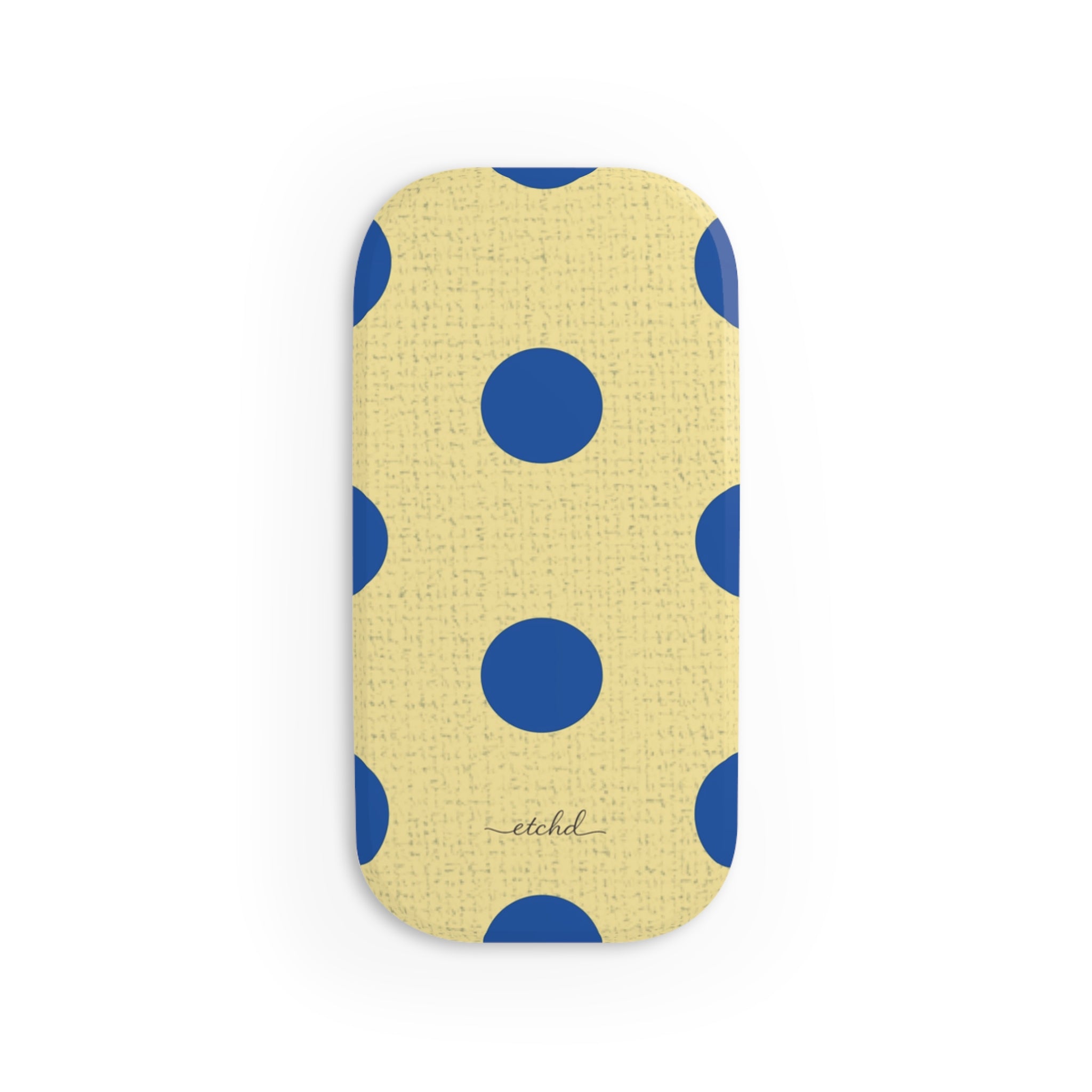 Cobalt & Butter Polka Dot Click-On Phone Grip by etchd, view 2