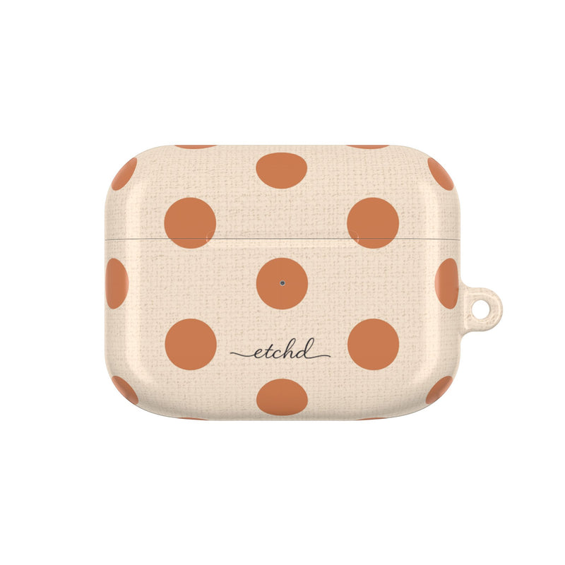 Terracotta & Cream Polka Dot AirPod Case by etchd