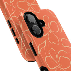 Coral & Peach Floral Magnetic Phone Case by etchd, view 87