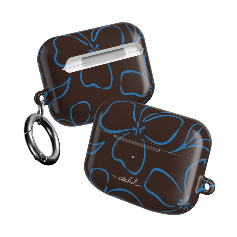 Espresso & Cerulean Floral AirPod Case by etchd, view 10