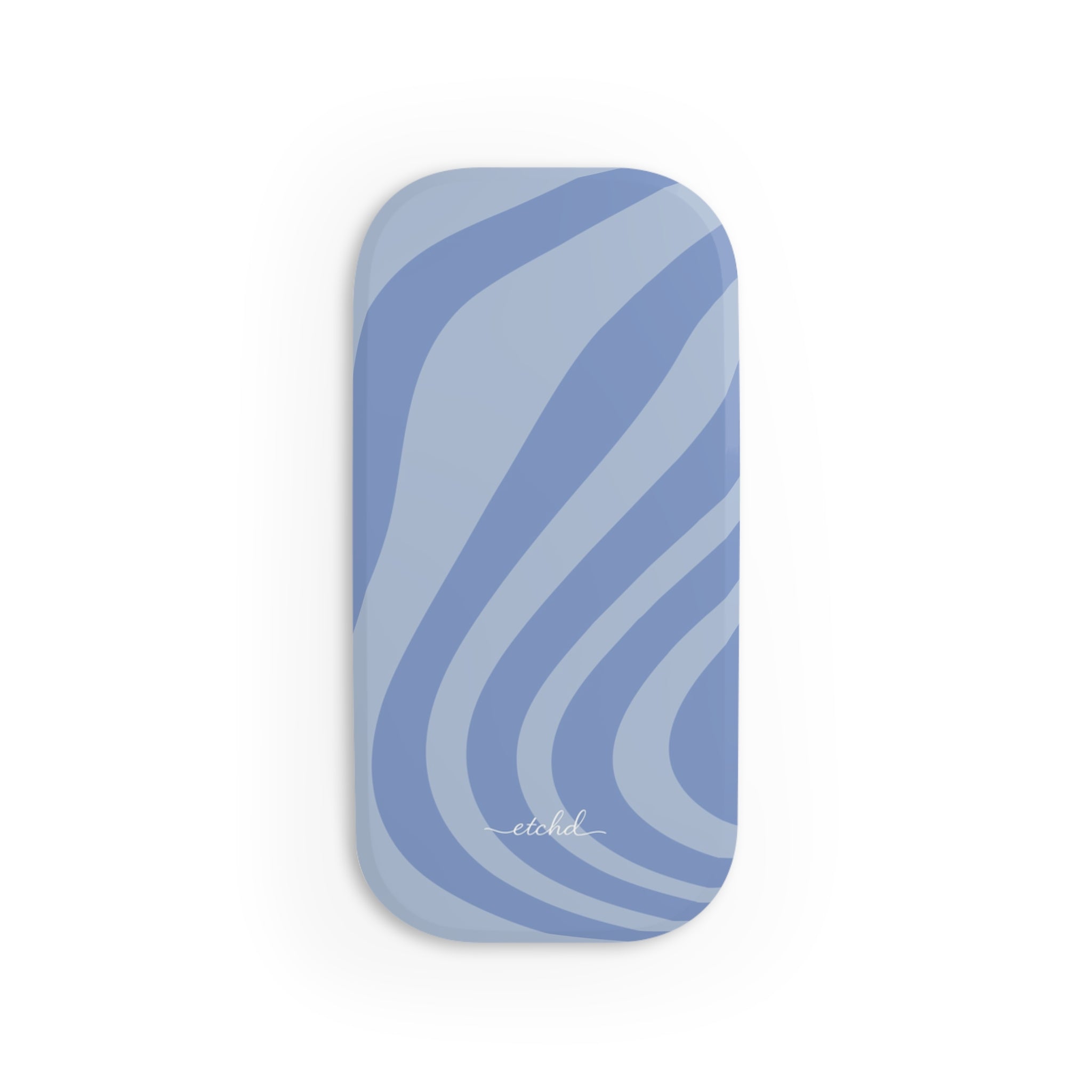 Blue Curved Lines Click-On Phone Grip by etchd, view 2
