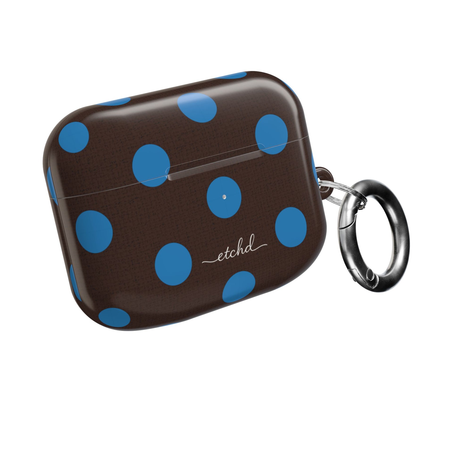 Cerulean & Espresso Polka Dot AirPod Case by etchd, view 8