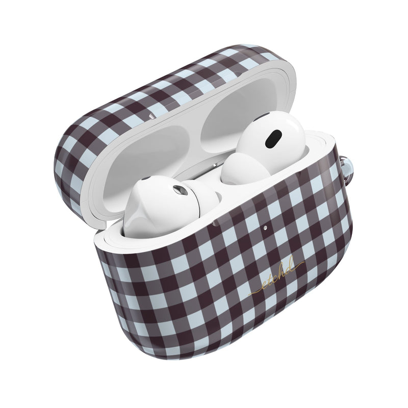 Blue & Plum Gingham AirPod Case by etchd, view 9