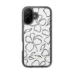 White & Black Floral Clear Phone Case by etchd, view 35
