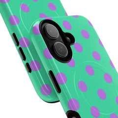 Lilac And Hypermint Polka Dot Magnetic Phone Case by etchd, view 87