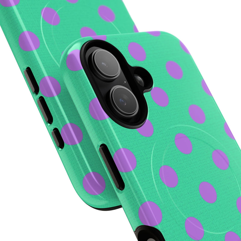 Lilac And Hypermint Polka Dot Magnetic Phone Case by etchd, view 87