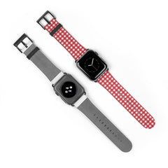 Classic Red & White Gingham Smartwatch Strap by etchd, view 10
