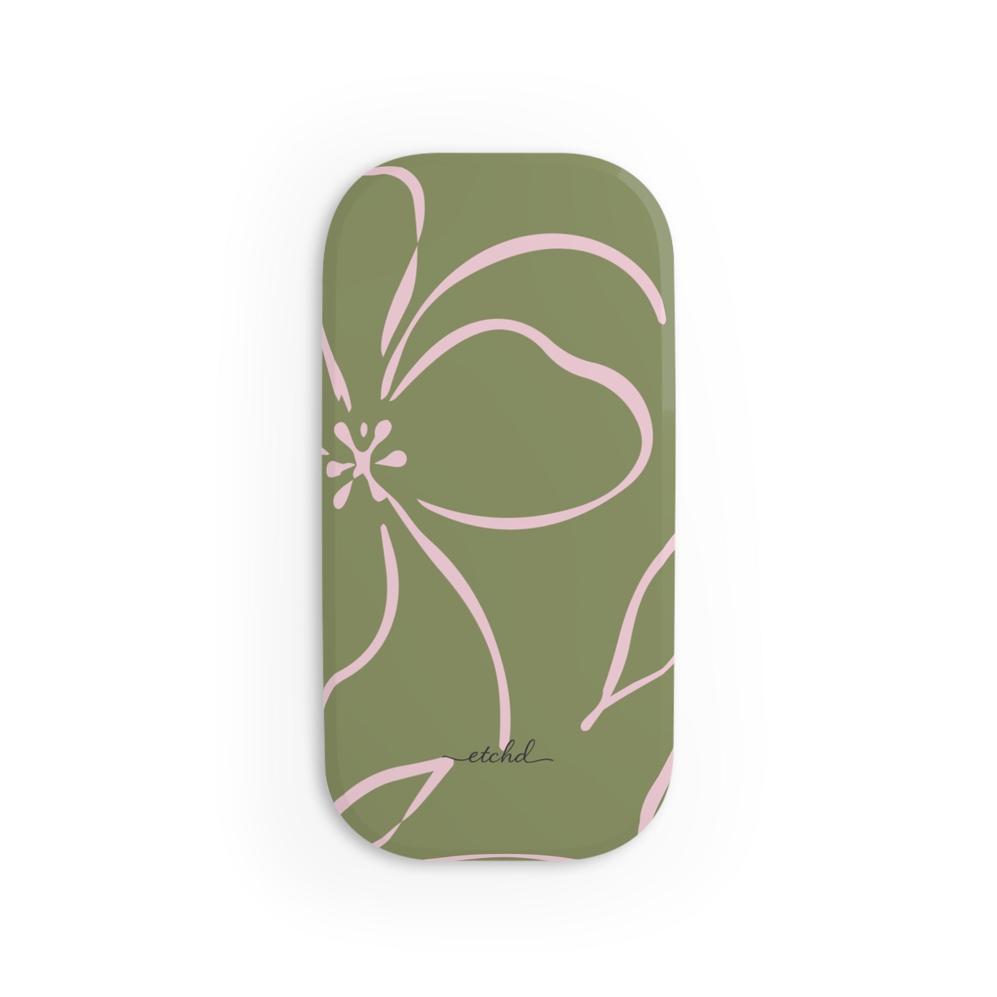 Green & Pink Floral Anello clip per telefono di etchd, vista 2