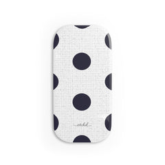 Navy And White Polka Dot Click-On Phone Grip by etchd