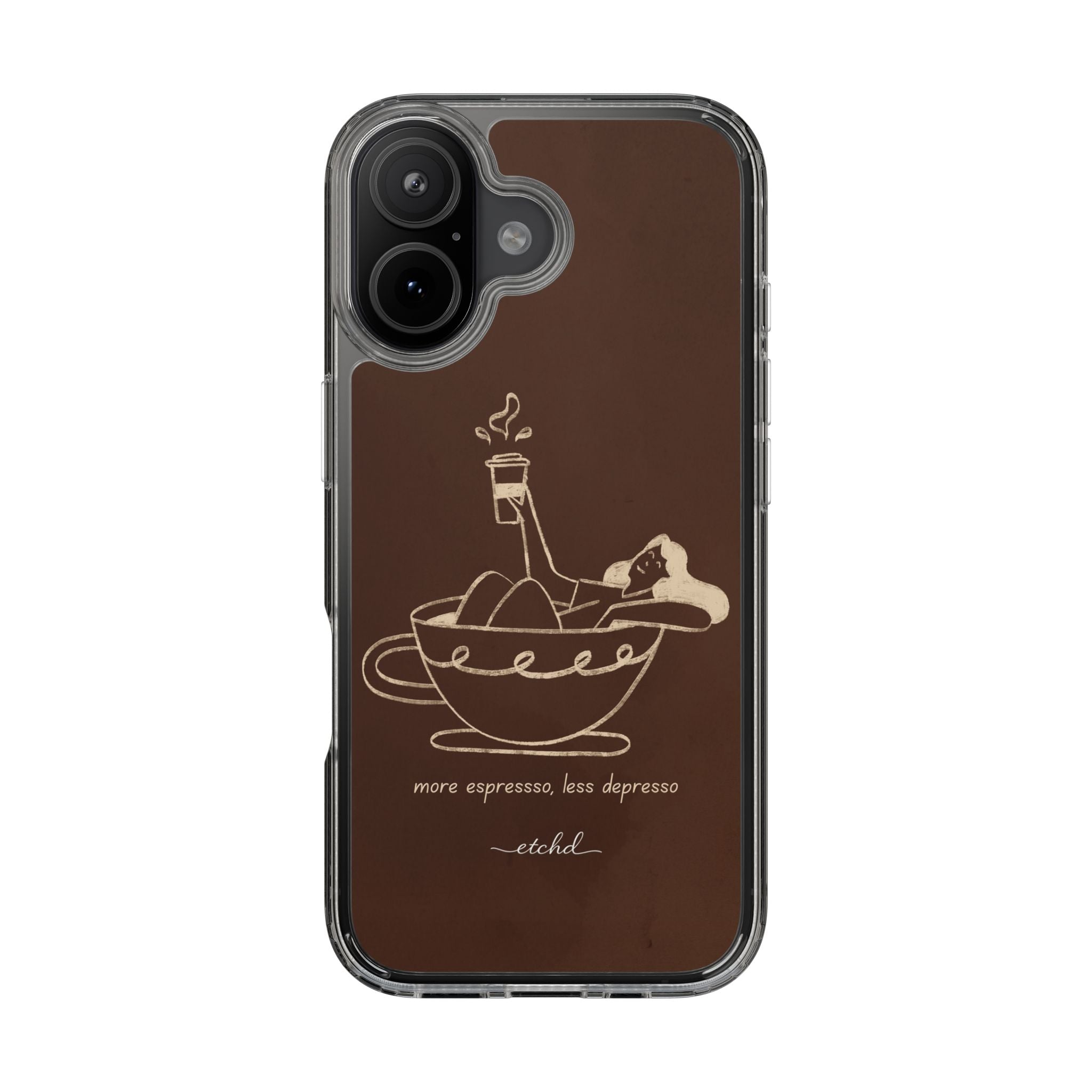 Ladies Espresso Clear Phone Case by etchd, view 24