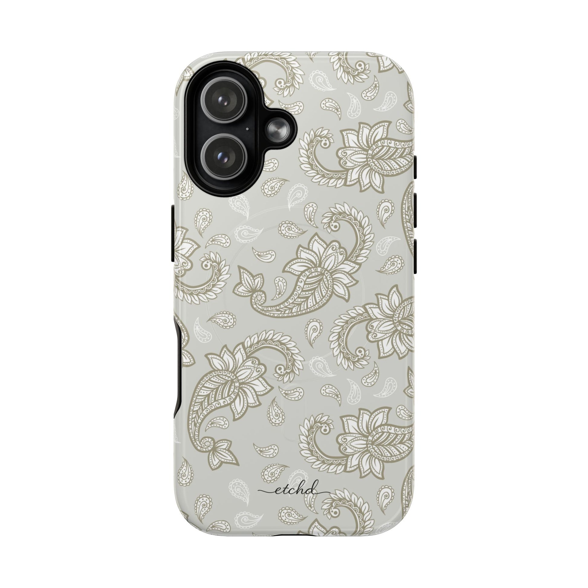 Beige Paisley Magnetic Phone Case by etchd, view 25