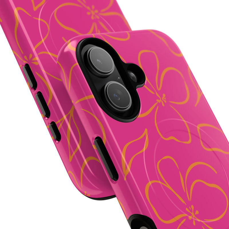 Pink & Orange Floral Magnetic Phone Case by etchd, view 87
