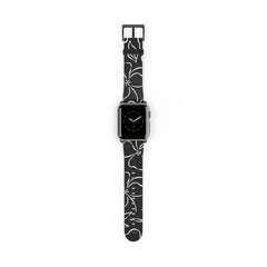 Black & White Floral Cinturino per smartwatch di etchd