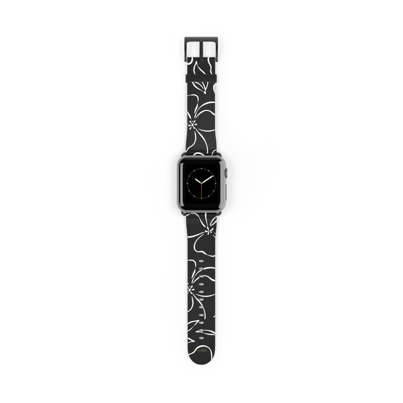 Black & White Floral Cinturino per smartwatch di etchd