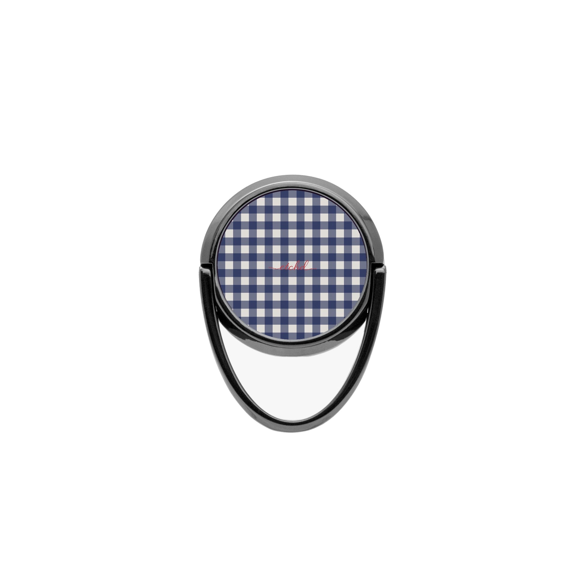Navy & Cream Gingham Phone Ring Holder by etchd, view 4