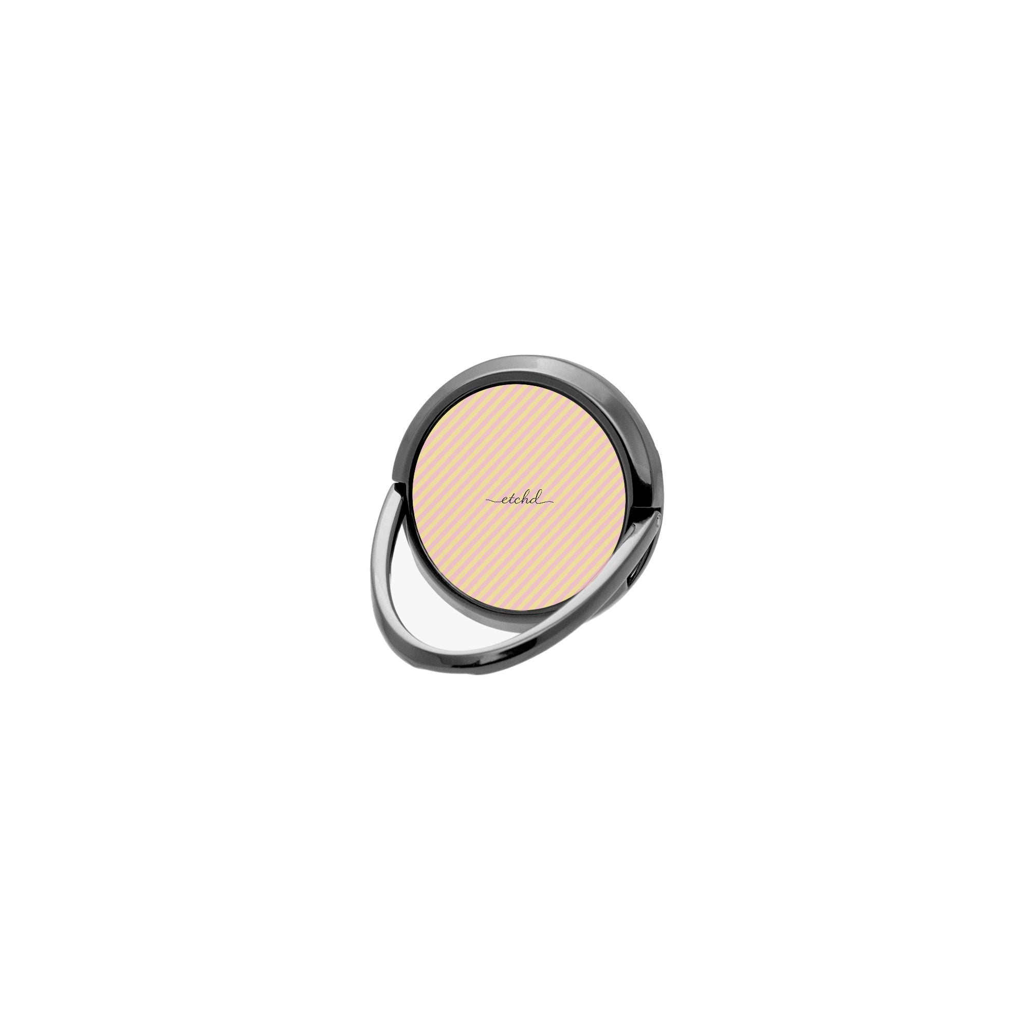 Pink And Butter Diagonal Phone Ring Holder by etchd