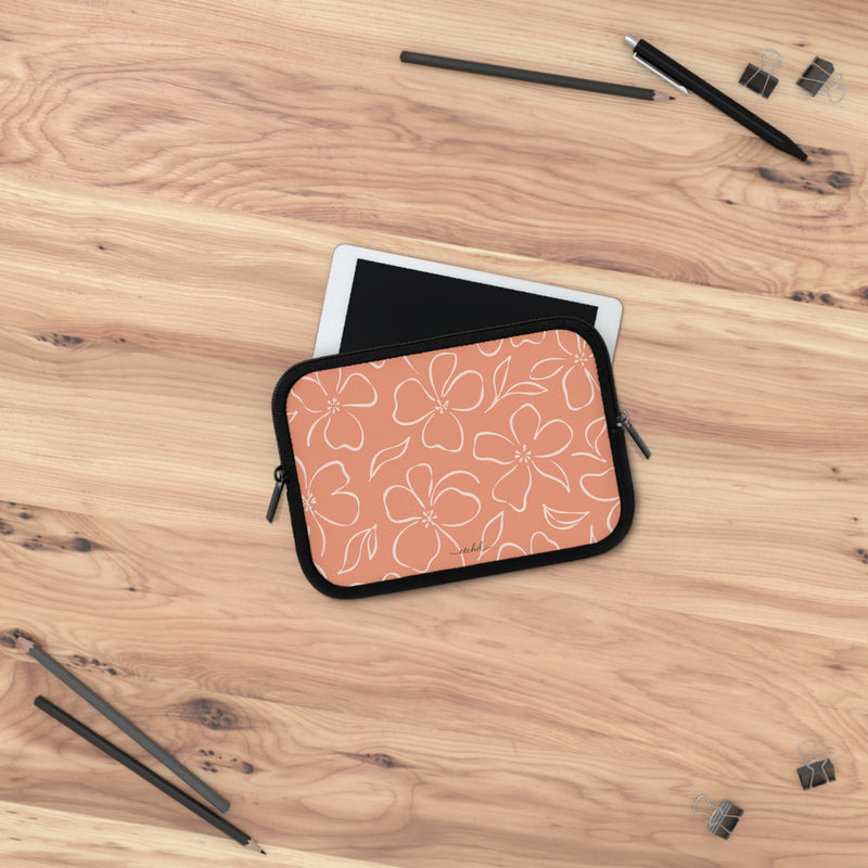 Coral & Cream Floral Laptop Sleeve by etchd, view 14