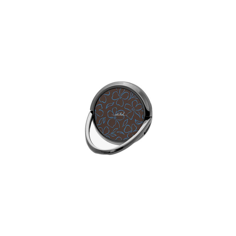Espresso & Cerulean Floral Ring Handyhalterung-zoom-