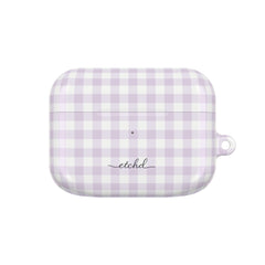 Lilac & White Gingham AirPod Case by etchd