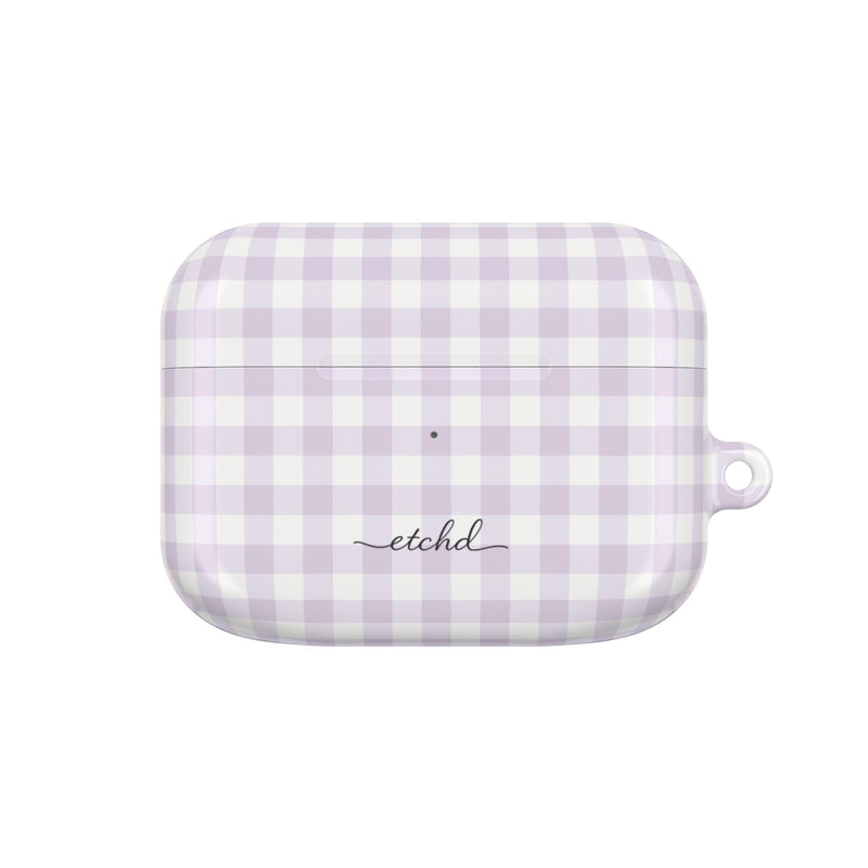 Lilac & White Gingham AirPod Case by etchd