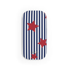 Blue Stripes & Red Stars Click-On Phone Grip by etchd, view 2