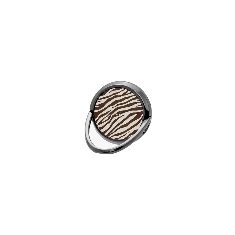 Brown Zebra Phone Ring Holder-zoom-