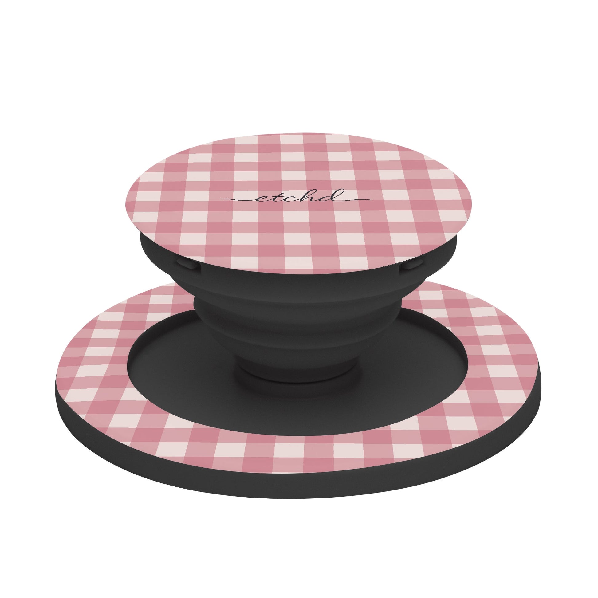 Blush & Cream Gingham Phone Grip And Stand by etchd, view 6